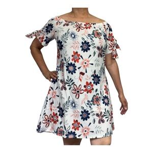 Women’s Chic Floral Off-Shoulder Lightweight Spring Mini Dress Size XL NWOT